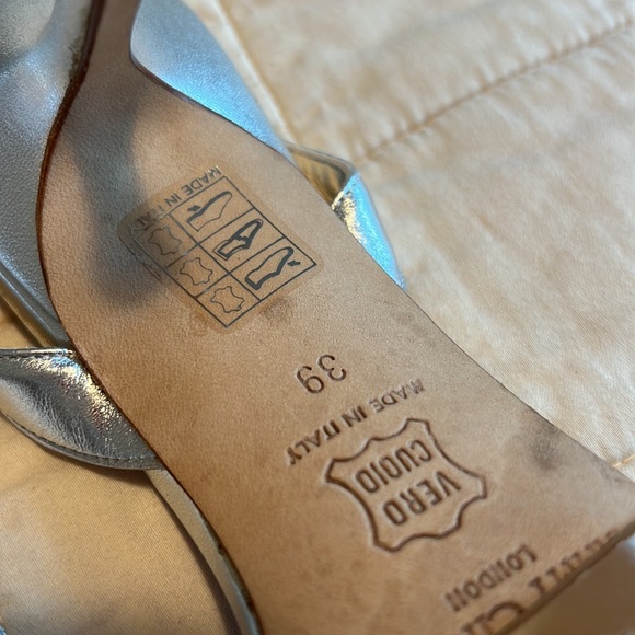 90s Strappy Napa Silver Leather Jimmy Choo Heels Stilettos | 39 - Picture 5 of 11